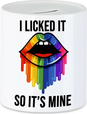 Produktbild von I Licked It So It's Mine Spardose LGBT Gay LGBTQ Pride Queer Homosexuell CSD Pride Week Geschenk