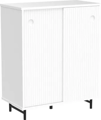 Obrázok produktu pre SoBuy skrinka na topánky, skrinka na topánky, úložná skrinka, bočná skrinka, bočná skrinka s 2 posuvnými dverami - 70 x 37 x 87 cm, biela