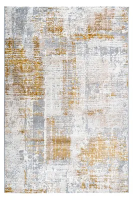 Obrázok produktu pre Padiro Design, koberec Kurzflor, 80 x 150 cm - okrová farba - moderný abstraktný dizajn - vhodný pre podlahové vykurovanie - vyrobený z polypropylénu, polyesteru a juty