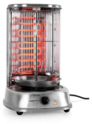 Obrázok produktu pre oneConcept Kebap Master - Gril na kebab, kurčatá, gyros, 1800 W, strieborný