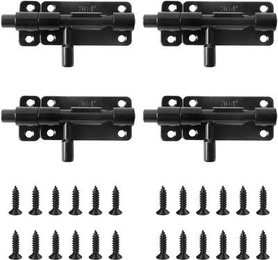 Imagen del producto de Cerraderos de acero inoxidable, 4 unidades, 8,6 x 3,2 x 1,5 cm, para puertas y ventanas