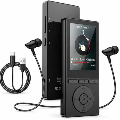 Produktbild von MP3 Player 32GB mit Bluetooth 5.0, 2,4 Zoll Farbdisplay, MP4 Videoplayer, HiFi Musikplayer, HD-Lautsprecher und Kopfhörer