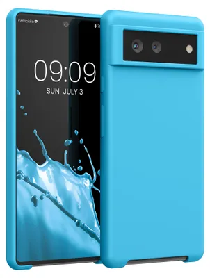 Produktbild von kwmobile Handyhülle für Google Pixel 6 Hülle - Case Silikon - Kabelloses Laden - Schutzhülle Cover in Meerblau