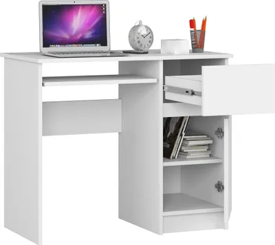 Produktbild von Computertisch 90 cm | Schreibtisch | mit Tastaturauszug mit Stauraum