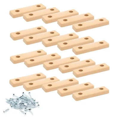 Produktbild von 20x sossai Möbelgleiter in Beige inkl. Schrauben 50x14x5mm Bodenabstandshalter Möbelpads Möbelfüße zum Anschrauben