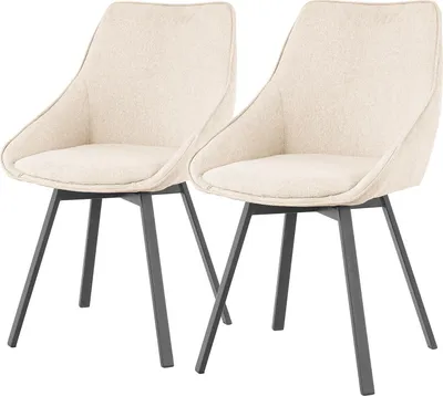 Produktbild von home24 Polsterstuhl - 2er-Set - Eisen / Textil