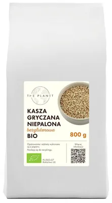 KASZA GRYCZANA NIEPALONA BEZGLUTENOWA BIO 800 g - THE PLANET