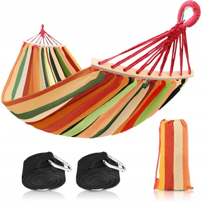 Produktbild von Großer Brasilianischer Zweisitzer Garten-Hängematten Set 200x150cm