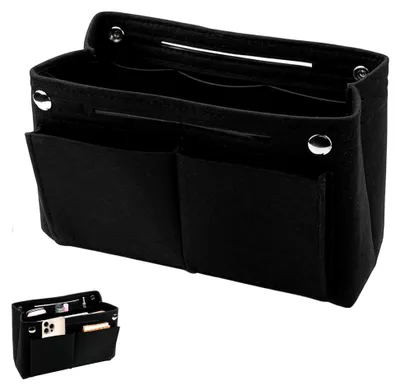 Produktbild von Organizer für Handtaschen in Schwarz, Filz, 30x10x20cm, Innentaschen für Aufbewahrung und Organisation