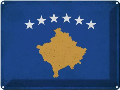 Produktbild von vianmo Blechschild 30x40 cm Kosovo Flagge Fahne Wappen