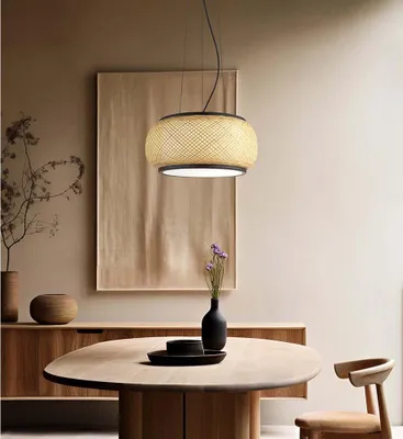 Produktbild von GLOBO Lighting Hängeleuchte BAMBORA DH 38x120 cm schwarz Hängelampe