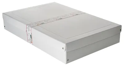 Image de Boîte d'archivage et de rangement blanche, format A2, 44 x 62 x 10 cm, avec couvercle, en carton, rivetée