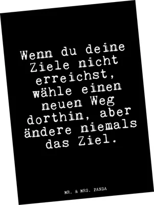 Produktbild von Mr. & Mrs. Panda Postkarte Wenn du deine Ziele... - Schwarz - Geschenk, Träume, Glizer Spruch Sprüche Weisheiten Zitate Lustig Weisheit Worte, Pläne, Fotokarte, Neuanfang