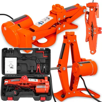 Produktbild von KRAFT&DELE | Elektrischer Wagenheber, 3T, 12V, 120-350mm, Elektrischer Scherenwagenheber, Doppelsattel mit Fernbedienung, tragbarer Wagenheber für Limousine, SUV, LKW Reifenwechsel Ersatz