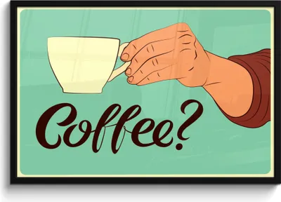 Produktbild von MuchoWow® MuchoWow® Gerahmtes Poster Sprichwörter - Vintage - Zitate - Kaffee? 90x60 cm - Poster mit zchwarzem Bilderrahmen - Fotorahmen - Foto-Plakat