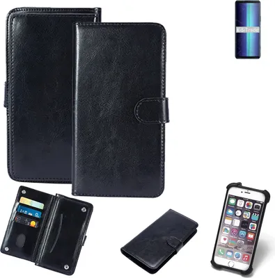 Produktbild von K-S-Trade 360° Hülle kompatibel mit Sony Xperia 8 Lite schwarz Kunstleder Case BookCase WalletCase Kunstlederederhülle Handyhülle, Rundumschutz