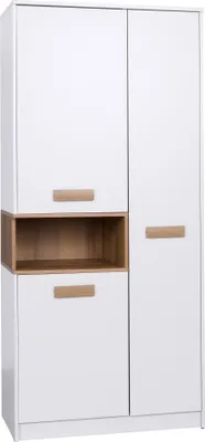 Produktbild von Marmex Möbel Grant G1 Weiß - Dreitüriger praktischer Kleiderschrank 88x195x54 cm