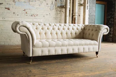 Image de Beige Chesterfield Tissu Canapé Canapé Siège Canapé Textile Nouveau Rembourrage
