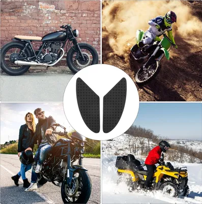 Produktbild von Tankpad Motorradseite universell - 3D Antirutschaufkleber - Tankschutz - Schwarz