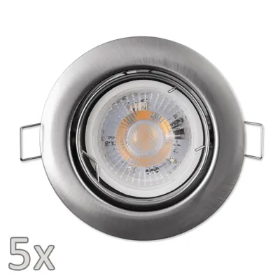 Produktbild von Einbauleuchten-Set McShine 5xRahmen 5xLED-Modul 5W 400lm 230V Edelstahl