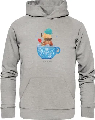 Produktbild von Mr. & Mrs. Panda Bedruckter Hoodie Nachtfalter Schaumbad Größe XXL - Heather Grey - Geschenk, Ziele, Sweatshirt, Statement-Hoodie, WC, Pullover, Lustige Sprüche, Bad