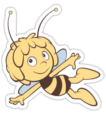 Produktbild von Spreadshirt Biene Maja Fliegt Retro Sticker Aufkleber, 10 x 10 cm, Mattweiß