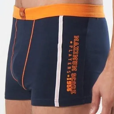 Remixx Retro Boxer-Shorts Herren 3er Pack Sportive Unterhosen Baumwolle Stretch Marine-Blau
