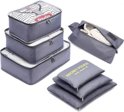 Produktbild von Famanu Kofferorganisator Set - 7 Reise-Taschen in Grau