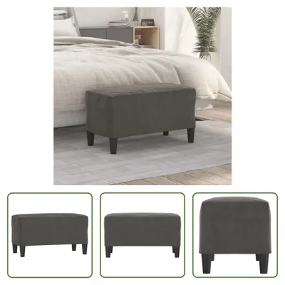 Produktbild von The Living Store Sitzbank Dunkelgrau 70x35x41 cm Samt