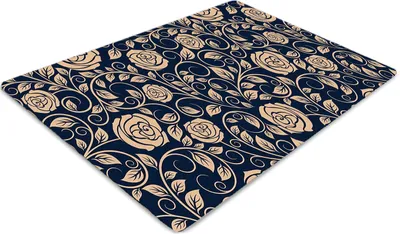 Produktbild von Stuhlunterlage Bürostuhlunterlage 120 cm x 90 cm Bodenmatte Bürostuhlunterlage - Weinlese goldene Rosen