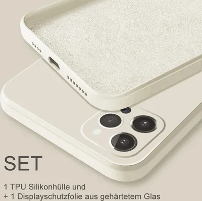 Produktbild von SOONTEC Schutzhülle (Weiß) für Apple IPhone 13, Schutzhülle TPU Case + 1 Displayschutz Panzerglas, FULL COVER GLASS