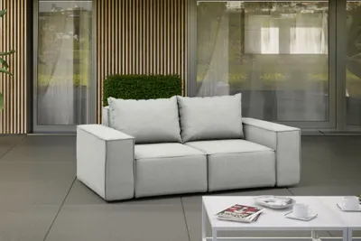 Produktbild von Gartensofa Loungesofa Sofa 2-Sitzer GARDENT wetterfester Stoff NXL Hellgrau