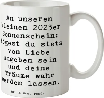 Produktbild von Mr. & Mrs. Panda Tasse Spruch 2023 Geburtstagstraum - Weiß - Geschenk, Happy Birthday, Geburtstag, Geburtstagsfeier, Teetasse, Träume, mit, Becher, Alter, Kaffeetasse