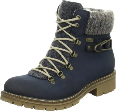 Image de Rieker Y9131 Chaussures Bottes femme en Laine RiekerTex, Taille:37 EU, Couleur:Bleu