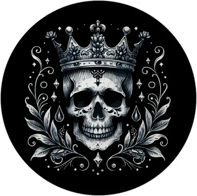 Produktbild von Runder Kühlschrankmagnet mit Skelettkönig Motiv, Ø 5,9cm