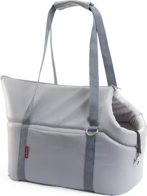 Image de Sac de transport pour chiens | Sac à bandoulière pour animaux de compagnie avec sangle élastique et mousqueton | jusqu'à 5 kg | Matière : cuir synthétique | Taille : S