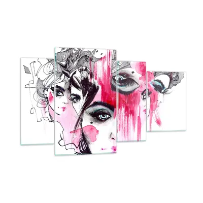 Produktbild von Bilder auf glas - Frauen Gesichter Augen illustration - 120x70cm - Glasbilder - Wandbilder - Kunstdruck - Wanddekoration aus Glas - Glas Bilder - Wandbild auf Glas - GDL120x70-3095