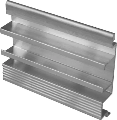 Produktbild von Sockelleiste Fußbodenleisten V2A L250cm 40mm silber gebürstet Aluminium Halter