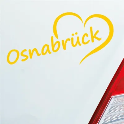 Produktbild von Auto Aufkleber Osnabrück Herz Stadt City Liebe Love Heimat 17x8 cm Gelb Sticker Heckscheibenaufkleber
