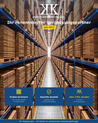 Produktbild von KK Verpackungen 200 Stück Versandkartons 700 x 155 x 60-120 mm Kartons 1-wellig, mit variabler Höhe