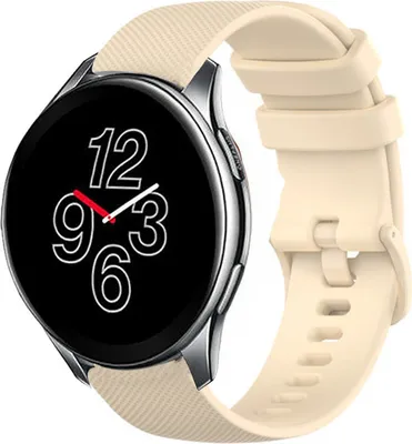 Produktbild von Strap-it OnePlus Watch Luxus-Silikonarmband (Beige)