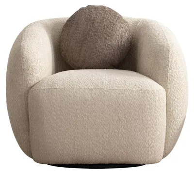 Produktbild von Designer Beiger Polstersessel Stilvoller Wohnzimmer Textilsessel