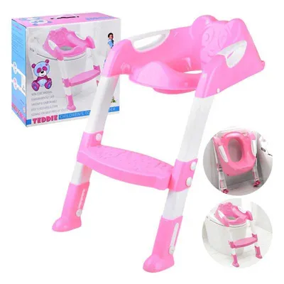 Image de Siège de toilette pour enfants avec marche, rose Jokomisiada
