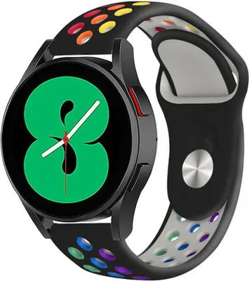 Produktbild von Strap-it Samsung Galaxy Watch 4 - 40mm Sportarmband (Schwarz/Bunt)