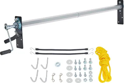 Immagine prodotto di Set di rulli per teloni VEVOR con manovella, larghezza da 162,6 cm a 264,2 cm, in lega di alluminio, rullo manuale per teloni ad altezza cabina per dumper con manico in spugna da 17,8 cm, perfetto per dumper, attrezzature, ecc