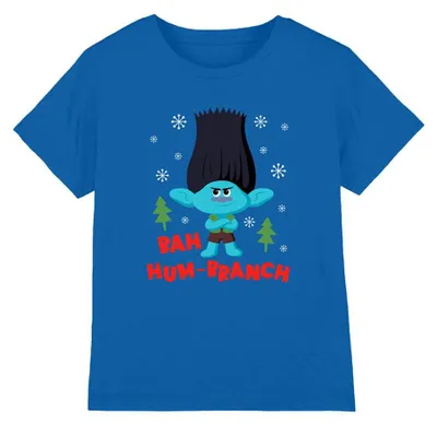Obrázek produktu pro Tričko "Bah Humbranch" od Trolls, vyrobené z jemné bavlny, model TV35285 (velikost 152-158) (tmavě modrá)