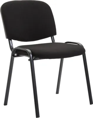 Produktbild von CLP Besucherstuhl Ken V2 Stoff mit robustem Metallgestell und gepolsterter Rückenlehne schwarz
