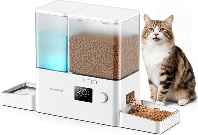 Productafbeelding van Voerautomaat en drinkfontein voor katten - 2-in-1 - 8,5 liter - met zwaartekrachtwatersysteem - batterij en USB-C