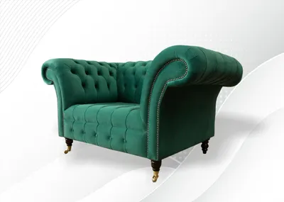 Produktbild von Chesterfield Sessel Textil Grün Design Polster Neu Kreative Wohnzimmer Luxus