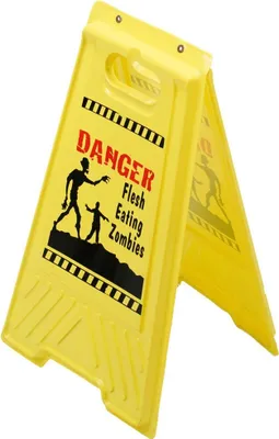 Produktbild von Danger Zombie Warnschild - Halloween Deko Outdoor